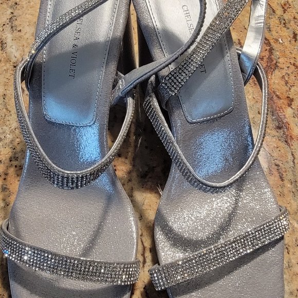 Chelsea & Violet Silver Evening Shoes - Picture 1 of 3